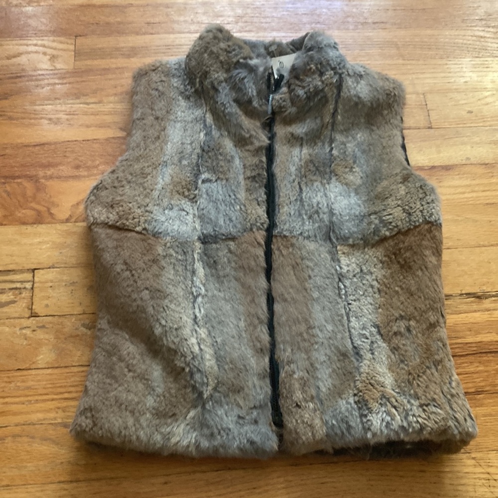 NWT Bebe Rabbit Fur Natural Color Vest